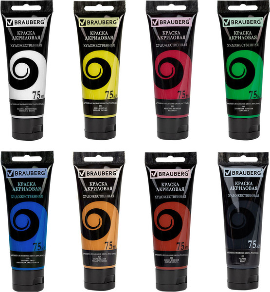 Изображение товара Акриловые краски Brauberg Art Debut / 192418 (8цв)