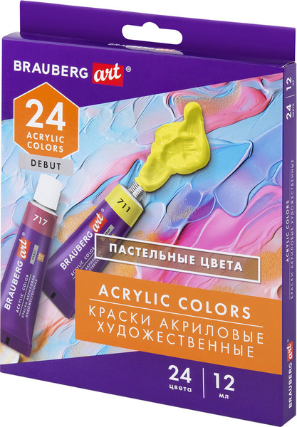 Изображение товара Акриловые краски Brauberg Art Debut / 192408 (24цв)