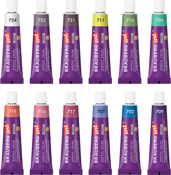 Изображение товара Акриловые краски Brauberg Art Debut / 192407 (12цв)