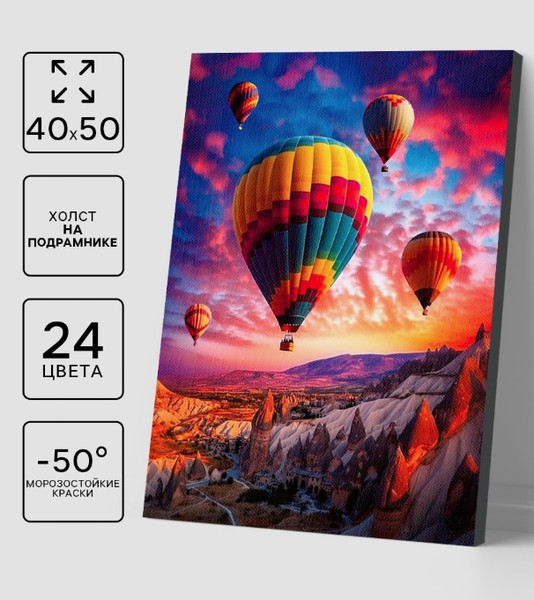 Изображение товара Картина по номерам Школа талантов Воздушный шар на закате / 9898611