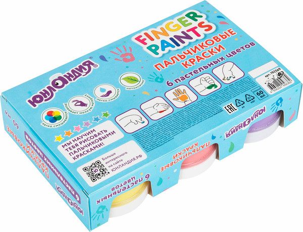 Изображение товара Пальчиковые краски Юнландия 192569 (6цв)