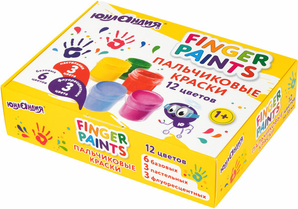Изображение товара Пальчиковые краски Юнландия 192570 (12цв)