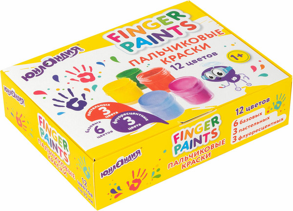 Изображение товара Пальчиковые краски Юнландия 192570 (12цв)