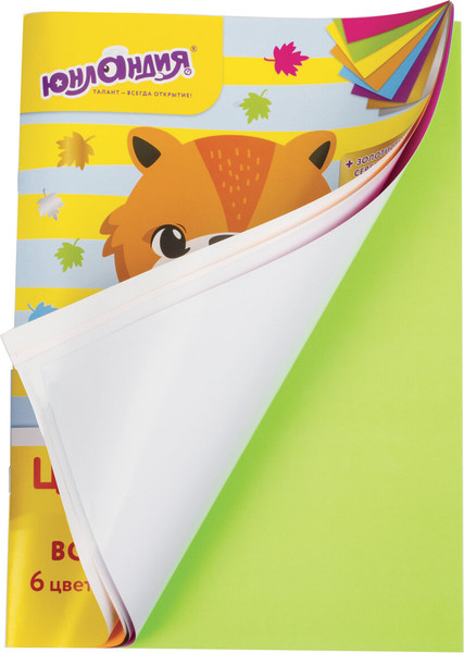 Изображение товара Набор цветной бумаги Юнландия Волшебная / 129545 (8цв)