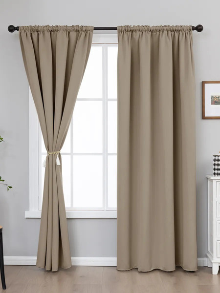 Изображение товара Комплект штор Mio Tesoro Блэкаут 200x260 + Гардина Soft Lines 306 600x270 (песочный, белый лен)