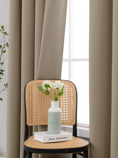 Изображение товара Комплект штор Mio Tesoro Блэкаут 200x260 + Гардина Soft Lines 306 600x270 (песочный, белый лен)