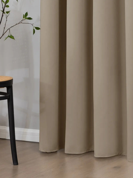 Изображение товара Комплект штор Mio Tesoro Блэкаут 200x260 + Гардина Soft Lines 306 600x270 (песочный, белый лен)