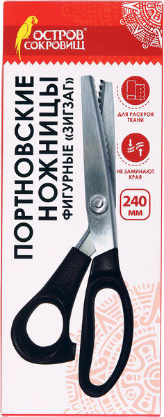 Изображение товара Ножницы портновские Остров Сокровищ Зигзаг / 665600 (черный)