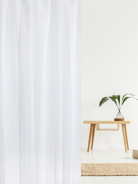 Изображение товара Комплект штор Mio Tesoro Блэкаут 150x250 + Гардина Soft Lines 306 400x250 (серый/белый лен)