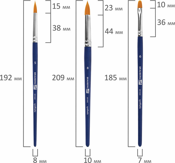 Изображение товара Набор кистей Brauberg Art Debut / 201042 (12шт)