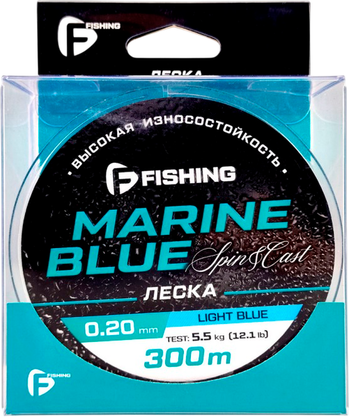Изображение товара Леска монофильная F-Fishing Marine Blue Spin 300м 0.20мм / FMBS3-020