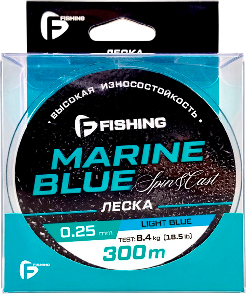 Изображение товара Леска монофильная F-Fishing Marine Blue Spin 300м 0.25мм / FMBS3-025