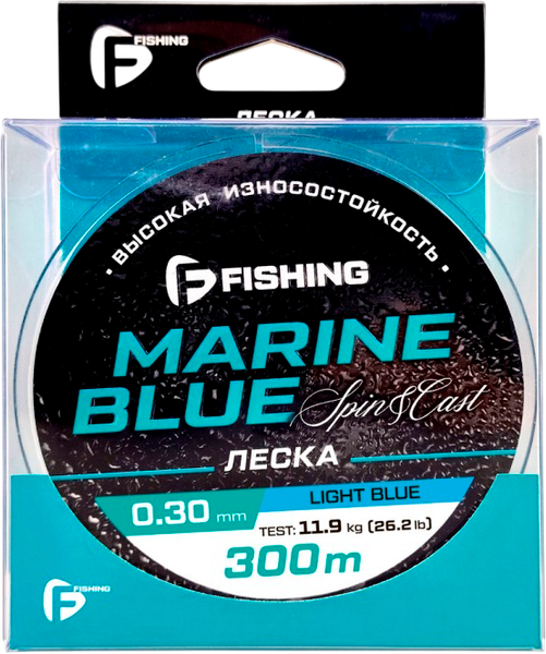 Изображение товара Леска монофильная F-Fishing Marine Blue Spin 300м 0.30мм / FMBS3-030