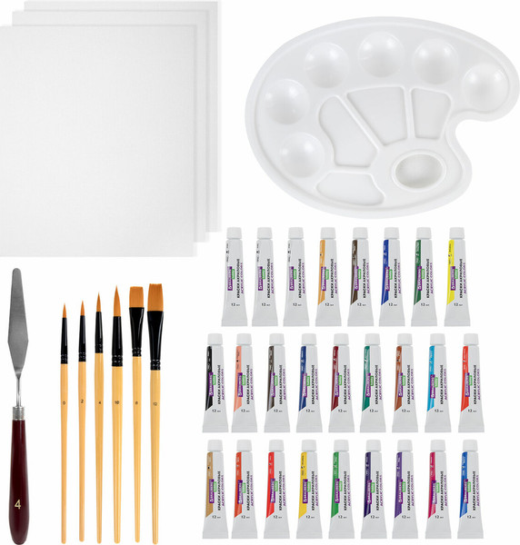 Изображение товара Набор для рисования Brauberg Hobby +холсты и кисти / 192544 (37пр)