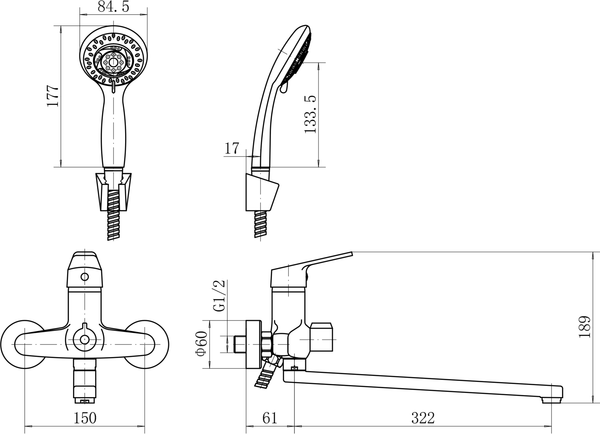 Изображение товара Смеситель Fashun A2216N