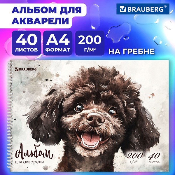 Изображение товара Альбом для рисования Brauberg Пудель / 116885 (40л)
