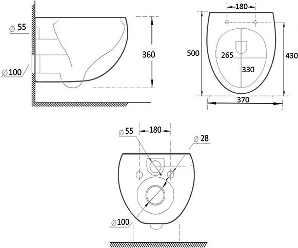 Изображение товара Унитаз подвесной Roxen EGG 530170-01 Rimless Soft Close NC