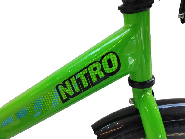 Изображение товара Детский велосипед Forward Nitro 18 2023 / IB3FE112ABGNXXX (ярко-зеленый, разобранный, в коробке)