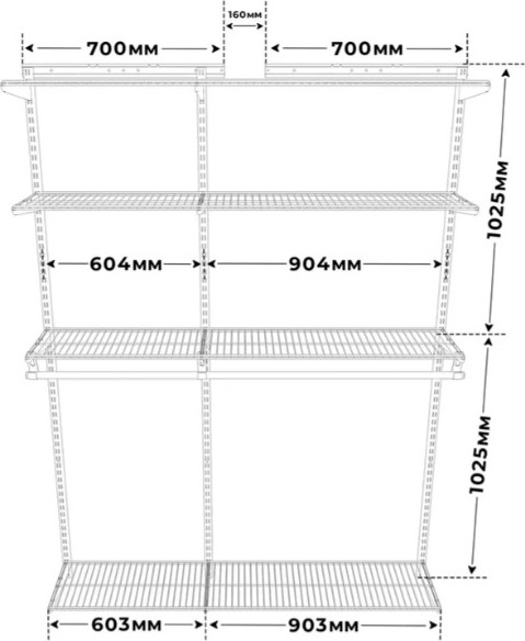 Изображение товара Система хранения Титан-GS 1500x450 / 74011135 (белый)