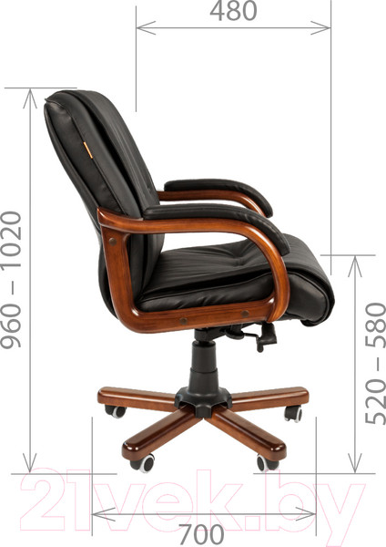 Изображение товара Кресло офисное Chairman 653M (черная кожа)