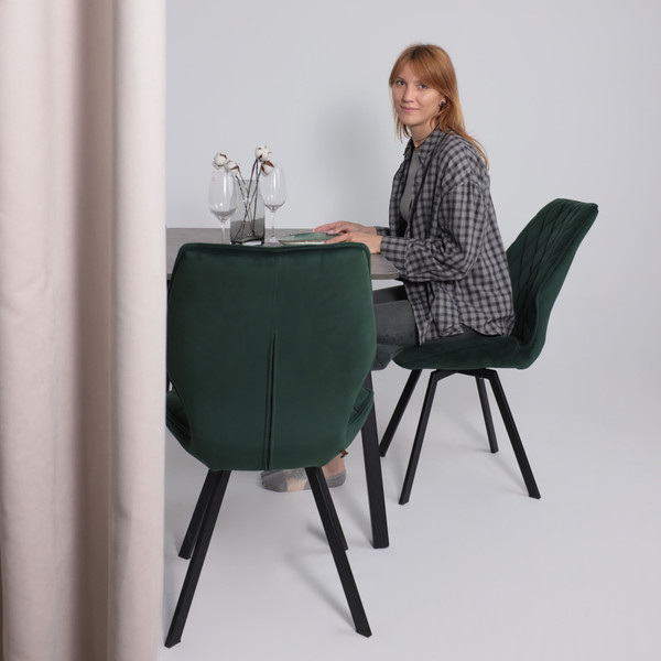 Изображение товара Обеденный стол Мамадома Tirk Radial-110 раздвижной 110-142x70 (дымчатая керамика/черный)