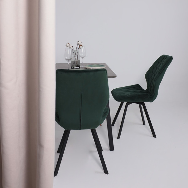 Изображение товара Обеденный стол Мамадома Tirk Radial-110 раздвижной 110-142x70 (дымчатая керамика/черный)