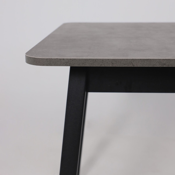 Изображение товара Обеденный стол Мамадома Tirk Radial-110 раздвижной 110-142x70 (дымчатая керамика/черный)