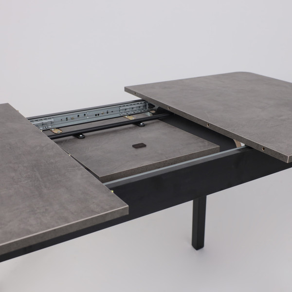 Изображение товара Обеденный стол Мамадома Tirk Radial-110 раздвижной 110-142x70 (дымчатая керамика/черный)