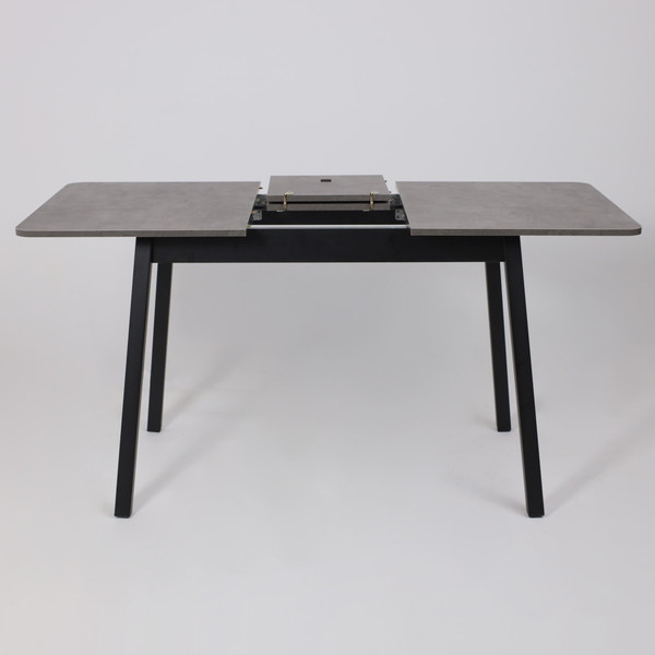 Изображение товара Обеденный стол Мамадома Tirk Radial-110 раздвижной 110-142x70 (дымчатая керамика/черный)