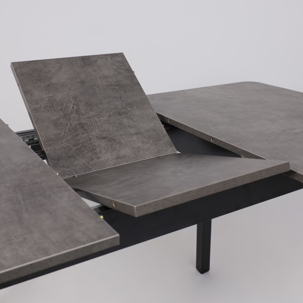 Изображение товара Обеденный стол Мамадома Tirk Radial-110 раздвижной 110-142x70 (дымчатая керамика/черный)