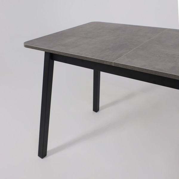 Изображение товара Обеденный стол Мамадома Tirk Radial-110 раздвижной 110-142x70 (дымчатая керамика/черный)