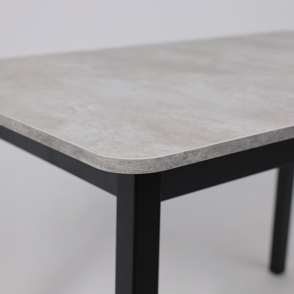 Изображение товара Обеденный стол Мамадома Tirk Radial-110 раздвижной 110-142x70 (серый сланец/черный)