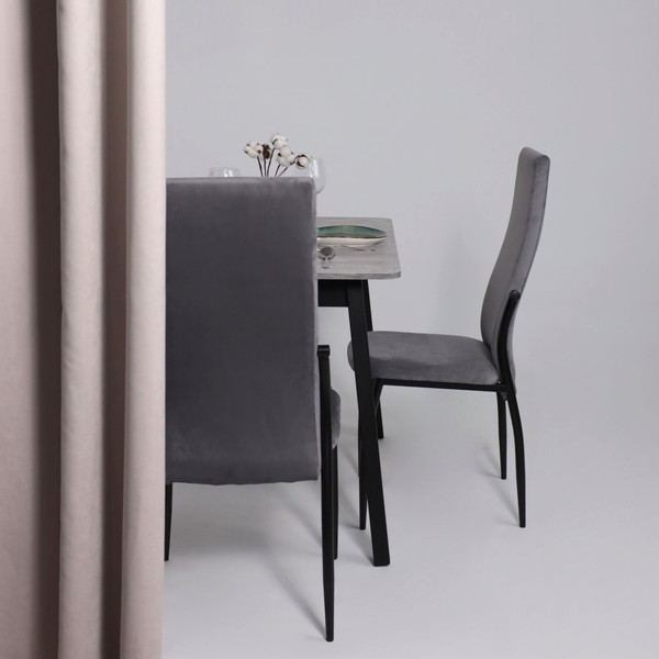 Изображение товара Обеденный стол Мамадома Tirk Radial-110 раздвижной 110-142x70 (серый сланец/черный)