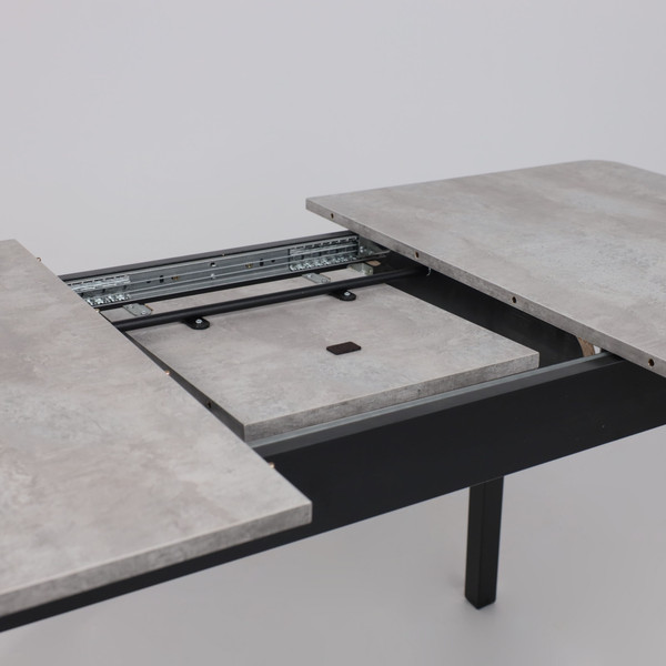 Изображение товара Обеденный стол Мамадома Tirk Radial-110 раздвижной 110-142x70 (серый сланец/черный)