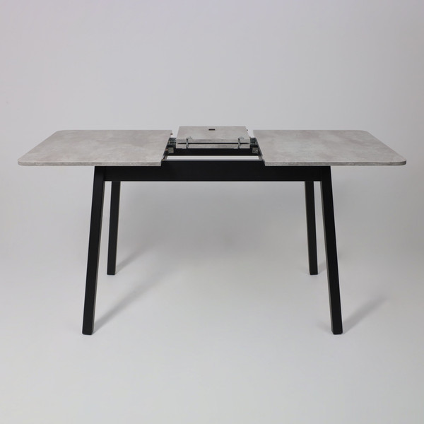 Изображение товара Обеденный стол Мамадома Tirk Radial-110 раздвижной 110-142x70 (серый сланец/черный)