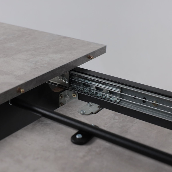 Изображение товара Обеденный стол Мамадома Tirk Radial-110 раздвижной 110-142x70 (серый сланец/черный)