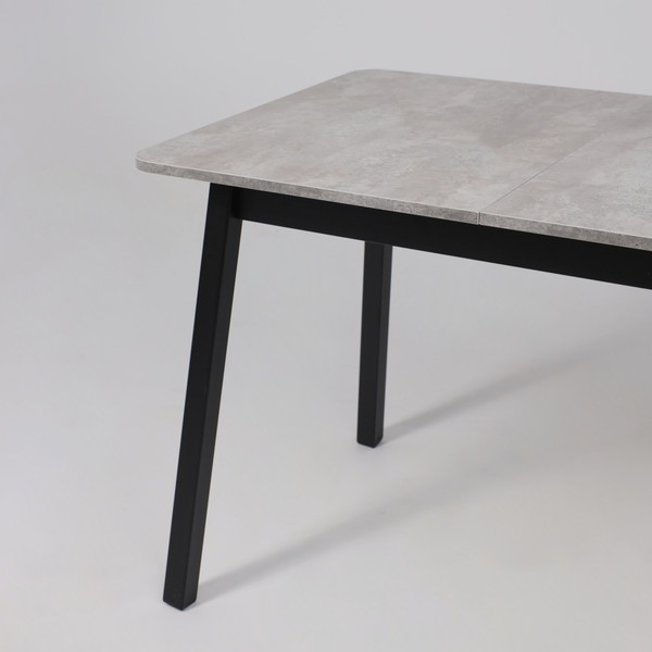 Изображение товара Обеденный стол Мамадома Tirk Radial-110 раздвижной 110-142x70 (серый сланец/черный)