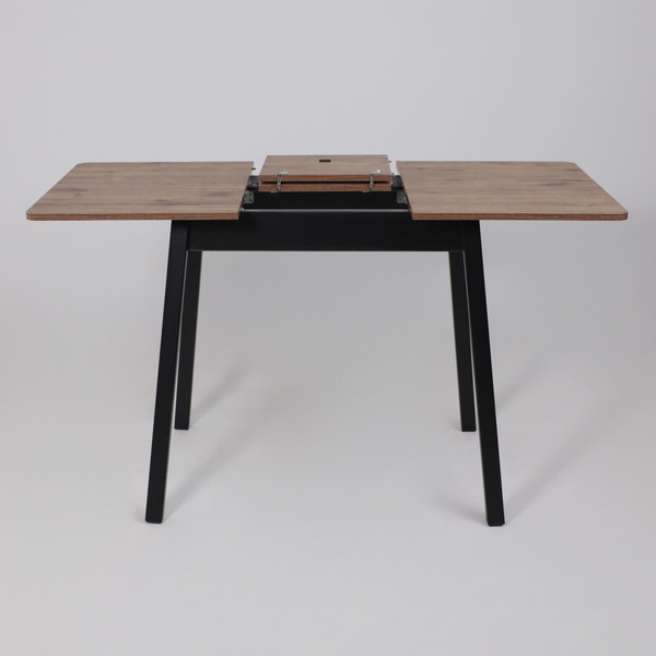 Изображение товара Обеденный стол Мамадома Tirk Radial-94 раздвижной 94-126x64 (дуб веллингтон/черный)