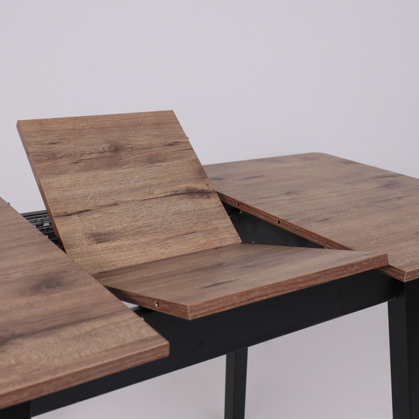 Изображение товара Обеденный стол Мамадома Tirk Radial-94 раздвижной 94-126x64 (дуб веллингтон/черный)