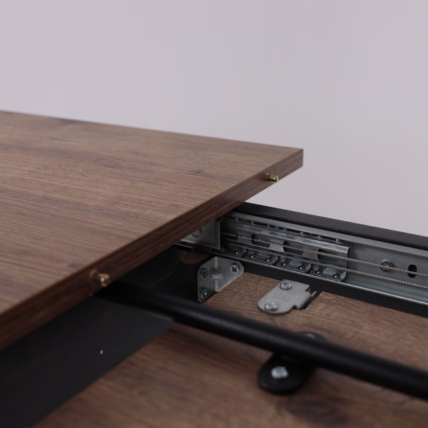 Изображение товара Обеденный стол Мамадома Tirk Radial-94 раздвижной 94-126x64 (дуб веллингтон/черный)