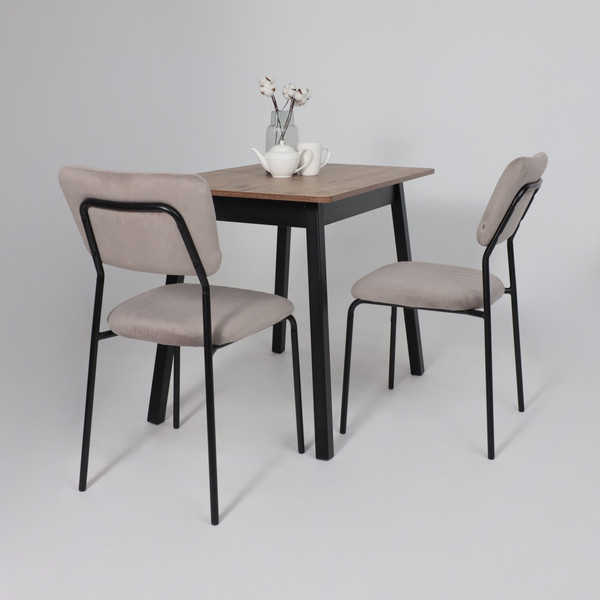 Изображение товара Обеденный стол Мамадома Tirk Radial-94 раздвижной 94-126x64 (дуб веллингтон/черный)