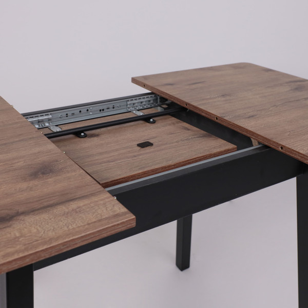 Изображение товара Обеденный стол Мамадома Tirk Radial-94 раздвижной 94-126x64 (дуб веллингтон/черный)