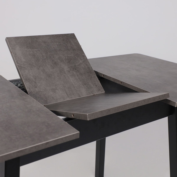 Изображение товара Обеденный стол Мамадома Tirk Radial-94 раздвижной 94-126x64 (дымчатая керамика/черный)