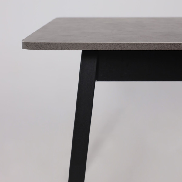 Изображение товара Обеденный стол Мамадома Tirk Radial-94 раздвижной 94-126x64 (дымчатая керамика/черный)