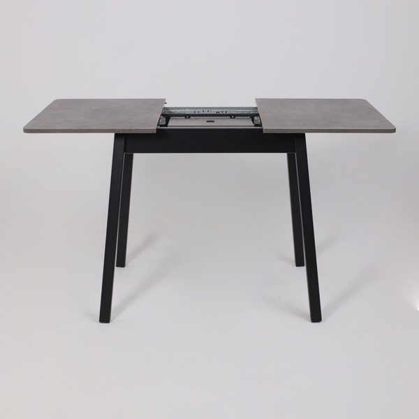 Изображение товара Обеденный стол Мамадома Tirk Radial-94 раздвижной 94-126x64 (дымчатая керамика/черный)