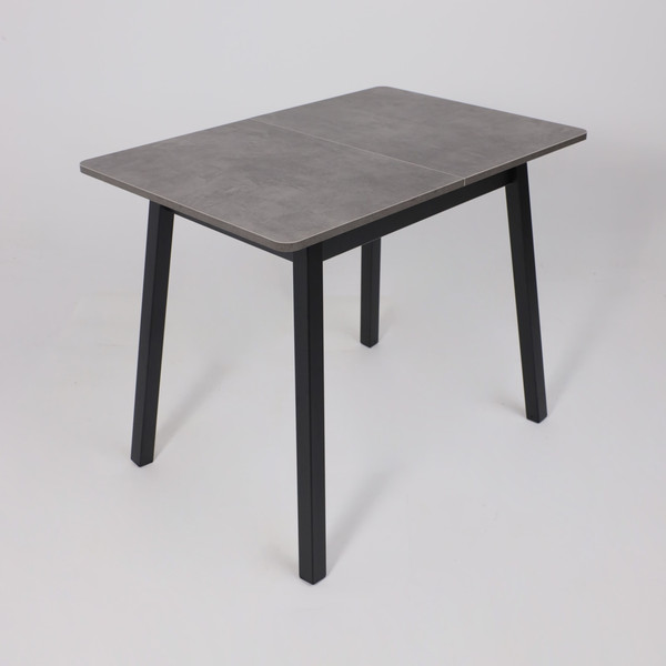 Изображение товара Обеденный стол Мамадома Tirk Radial-94 раздвижной 94-126x64 (дымчатая керамика/черный)
