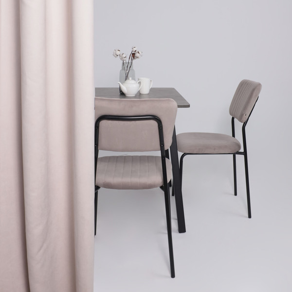 Изображение товара Обеденный стол Мамадома Tirk Radial-94 раздвижной 94-126x64 (дымчатая керамика/черный)