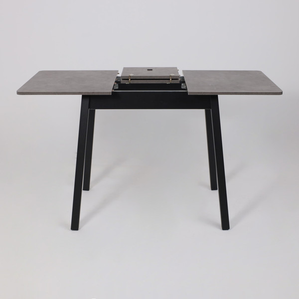 Изображение товара Обеденный стол Мамадома Tirk Radial-94 раздвижной 94-126x64 (дымчатая керамика/черный)