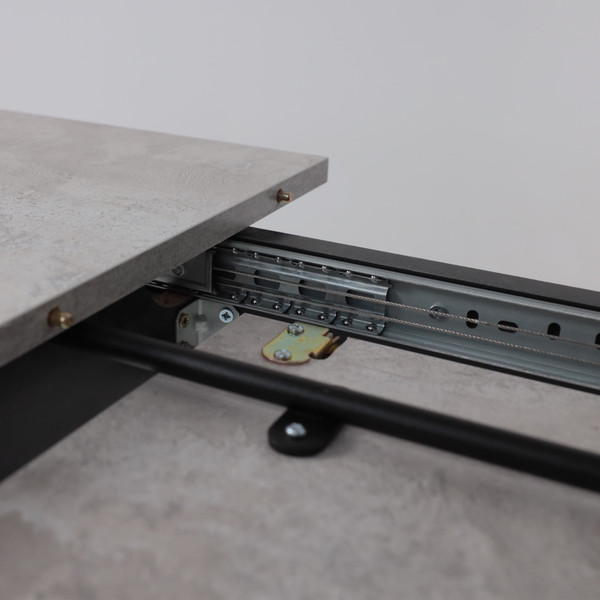 Изображение товара Обеденный стол Мамадома Tirk Radial-94 раздвижной 94-126x64 (серый сланец/черный)