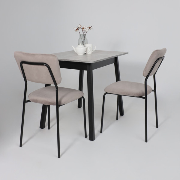 Изображение товара Обеденный стол Мамадома Tirk Radial-94 раздвижной 94-126x64 (серый сланец/черный)